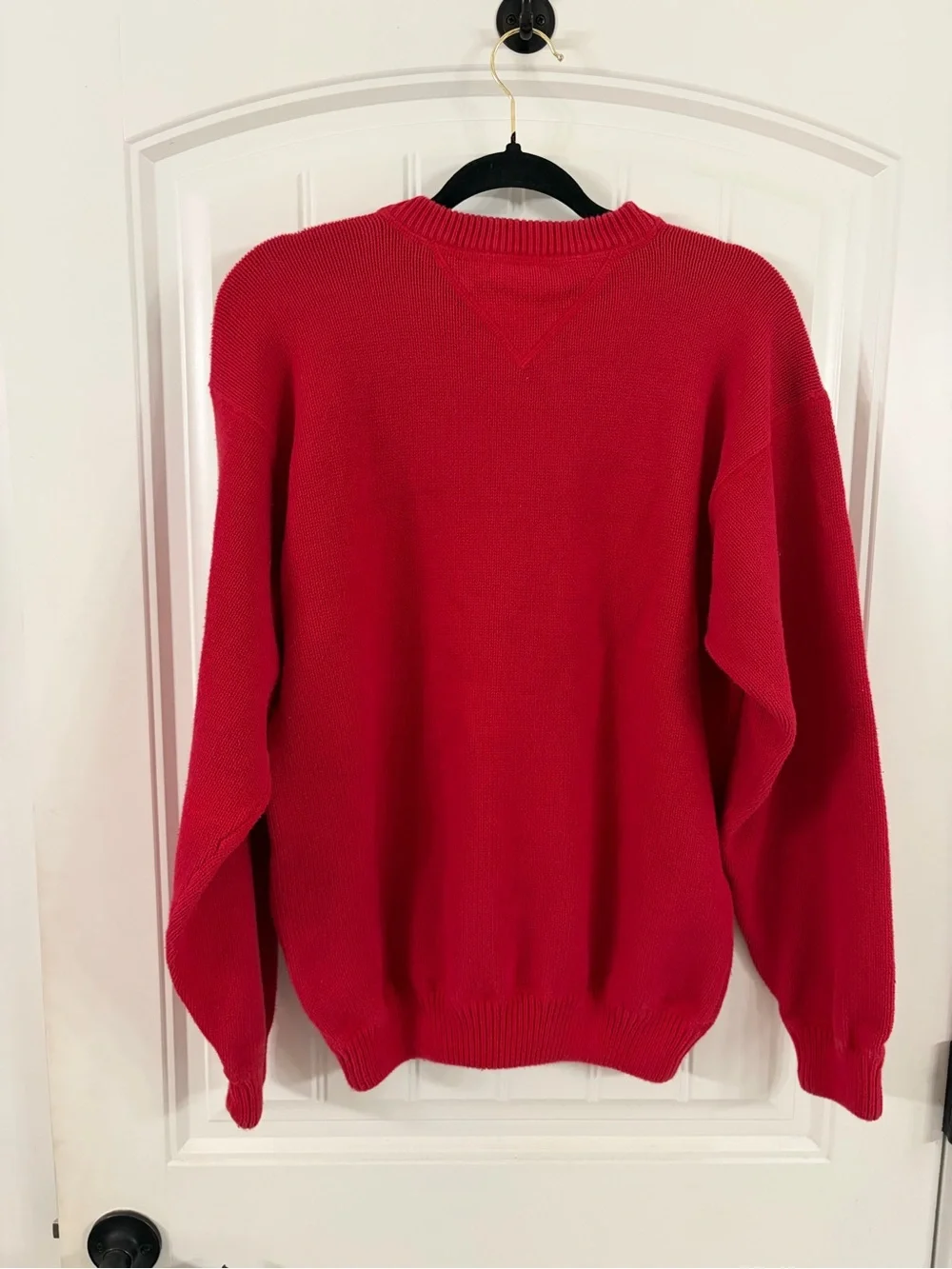 Vintage 90s Tommy Hilfiger Bright Red Crewneck Sweater